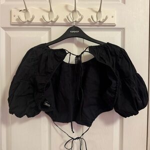 For Love And Lemons Black Puff Sleeve Blouse